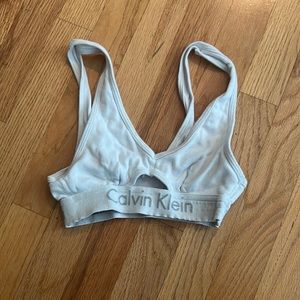 Calvin Klein white sports bra
